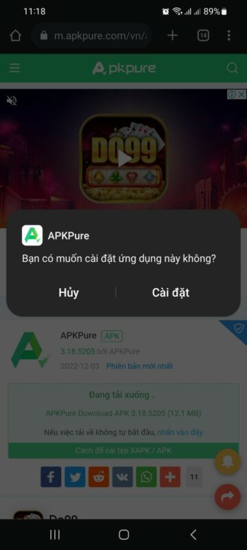 Cài đặt Apkpure