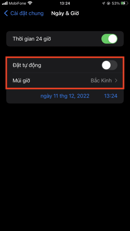 Thay đổi múi giờ trên IOS