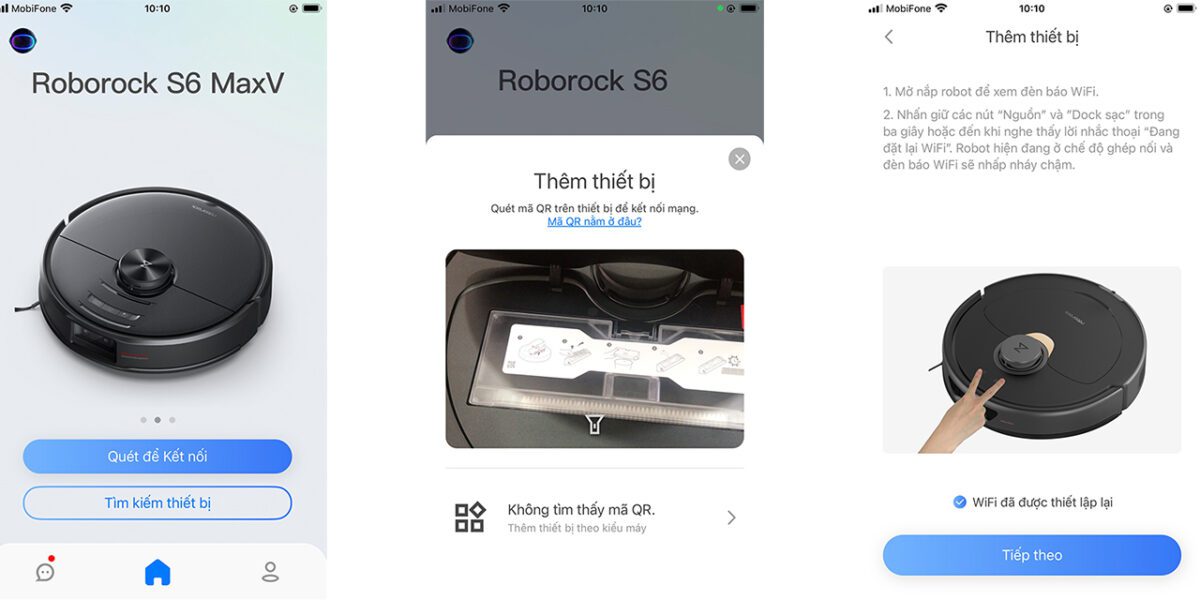 Quét mã và Bật Wifi
