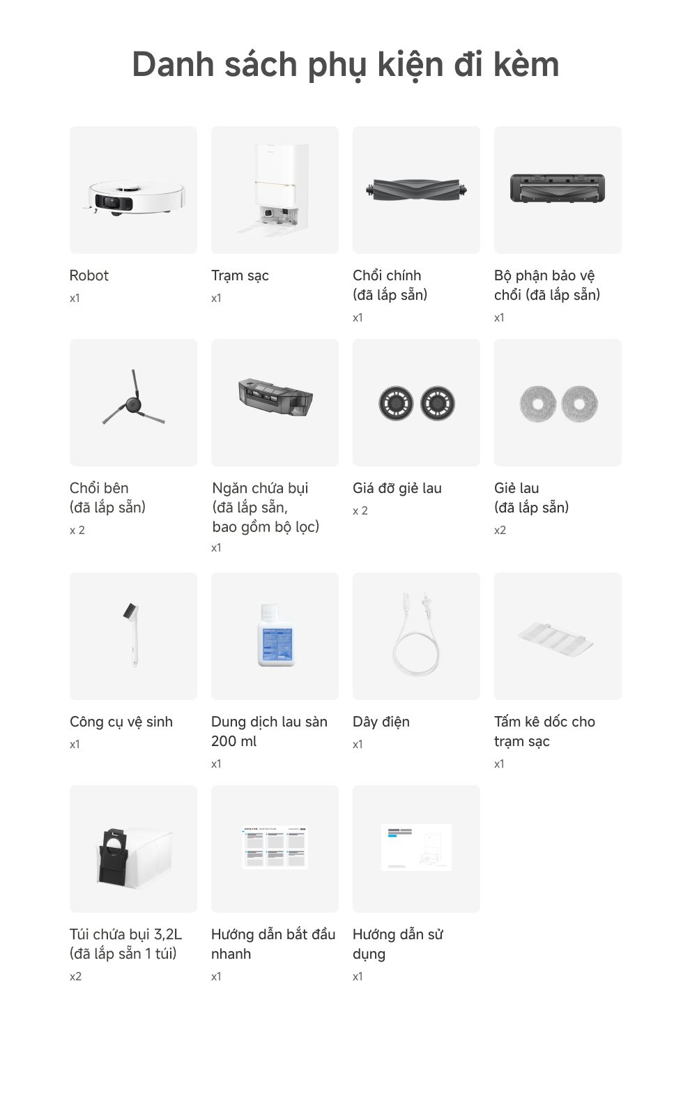 Bộ sản phẩm bao gồm