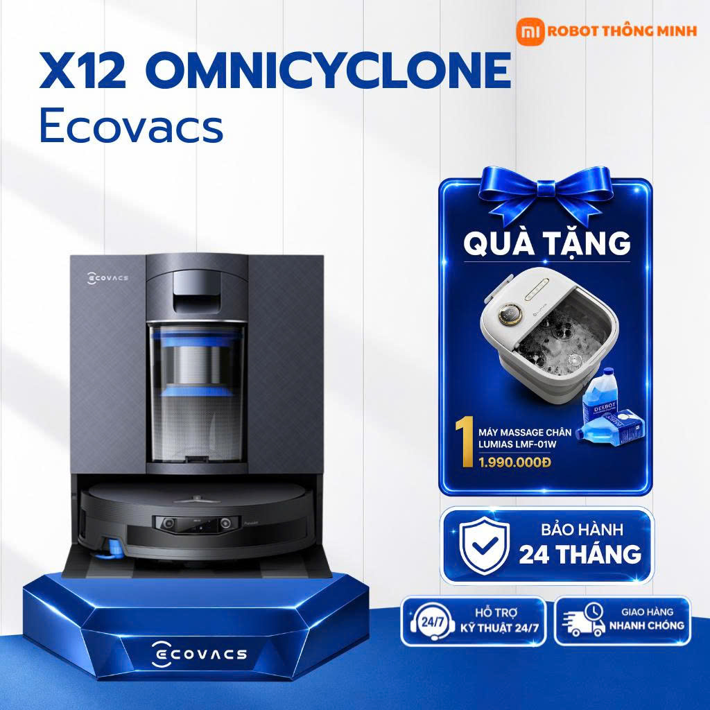 Robot hút bụi Ecovacs X12 OmniCyclone