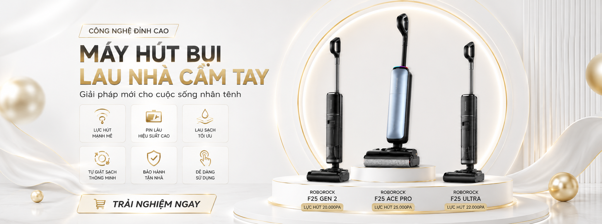 Máy hút bụi lau nhà cầm tay Roborock F25 ACE Combo