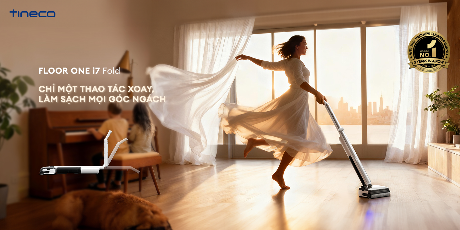 Máy hút bụi lau sàn khô ướt Tineco FLOOR ONE i7 Fold