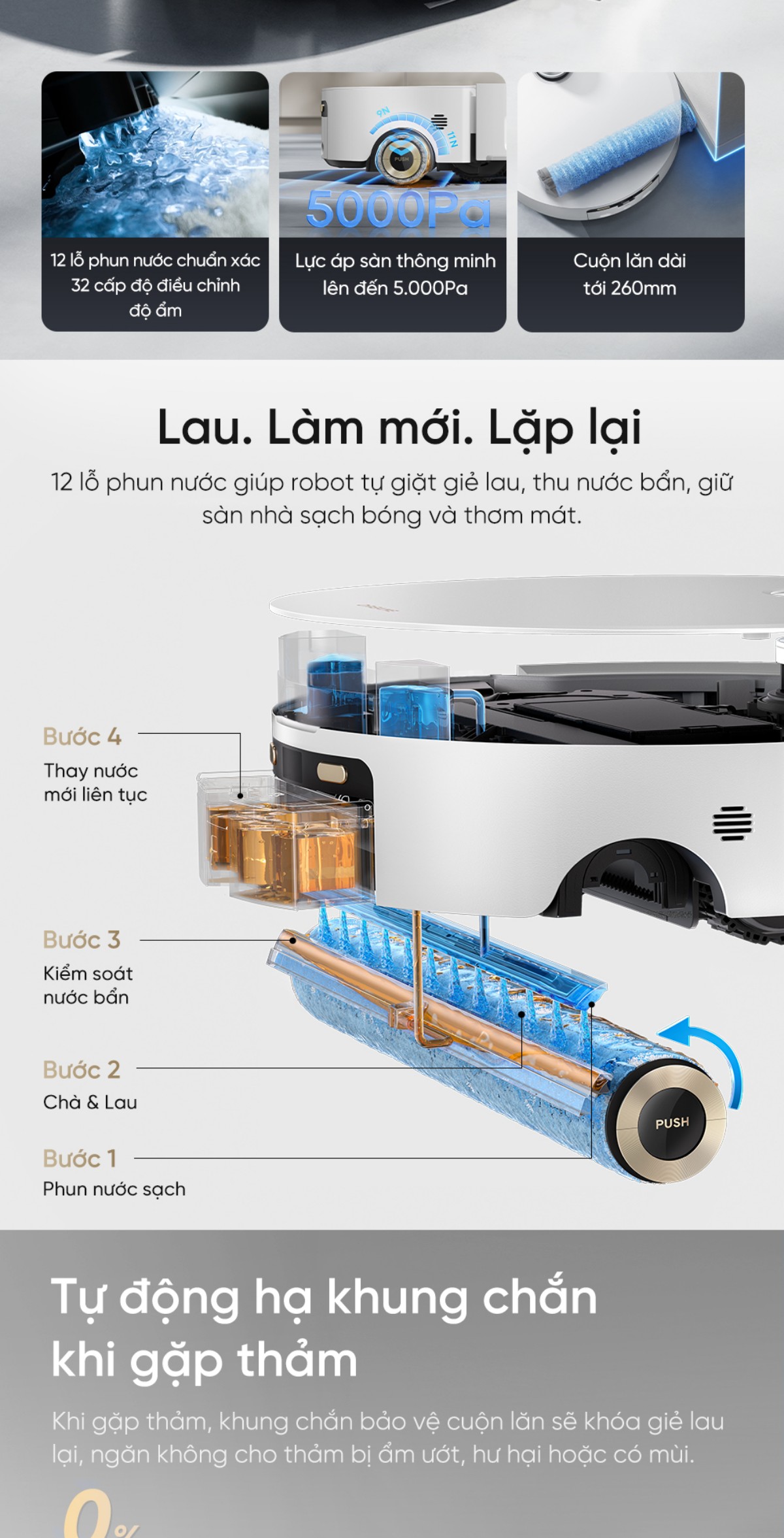 Robot hút bụi Dreame Aqua 10 Roller
