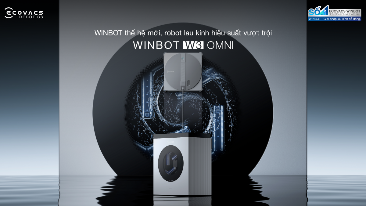 Robot lau kính Ecovacs Winbot W3 Omni 2026