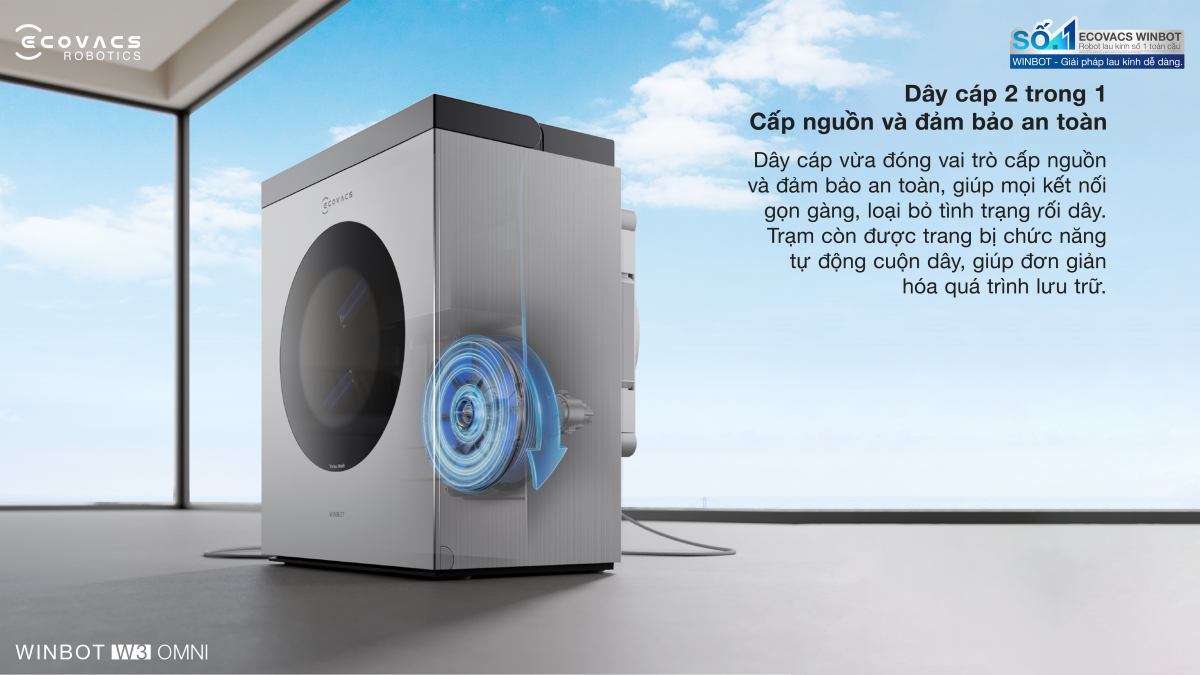 Robot lau kính Ecovacs Winbot W3 Omni 2026