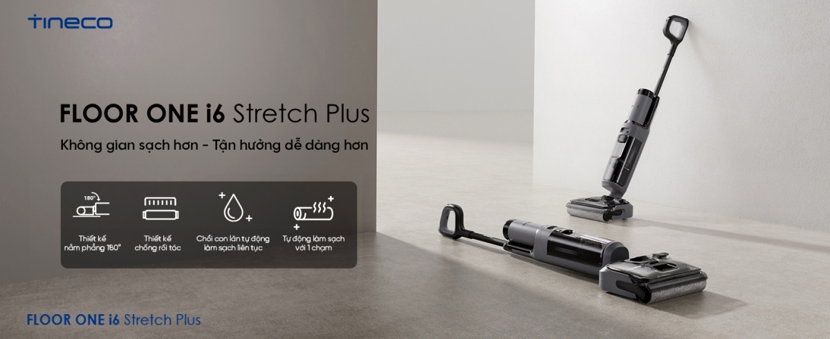 Máy hút bụi lau sàn khô ướt Tineco Floor One i6 Stretch Plus