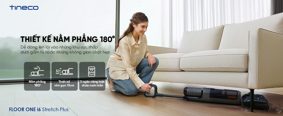 Máy hút bụi lau sàn khô ướt Tineco Floor One i6 Stretch Plus