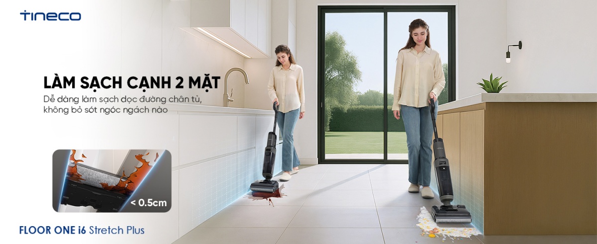 Máy hút bụi lau sàn khô ướt Tineco Floor One i6 Stretch Plus