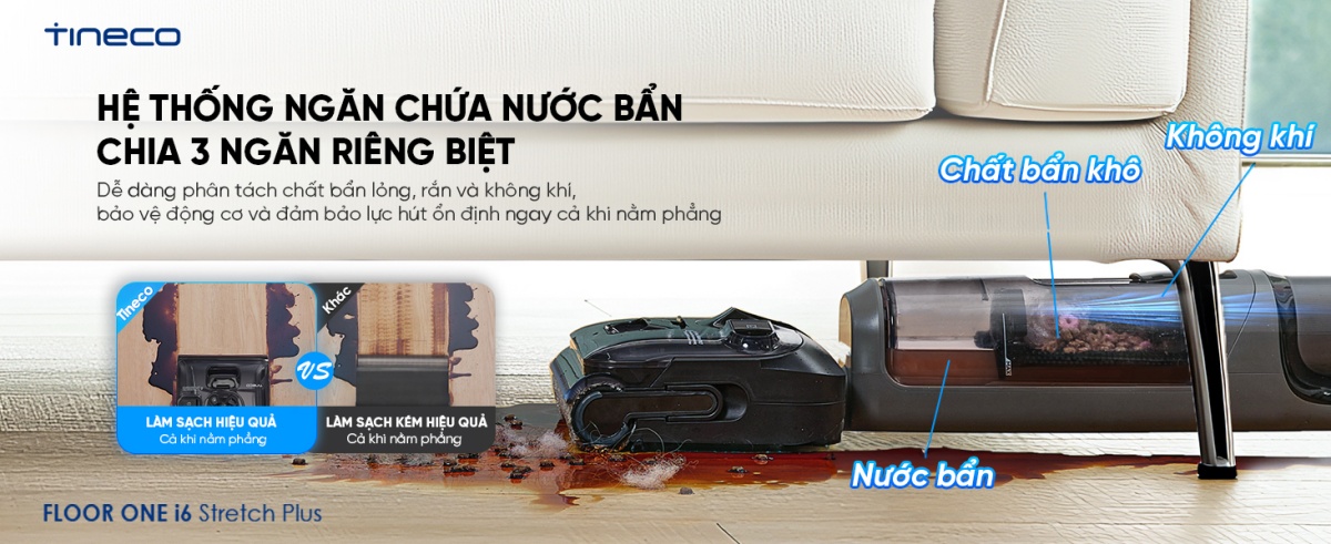 Máy hút bụi lau sàn khô ướt Tineco Floor One i6 Stretch Plus