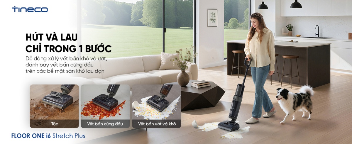 Máy hút bụi lau sàn khô ướt Tineco Floor One i6 Stretch Plus