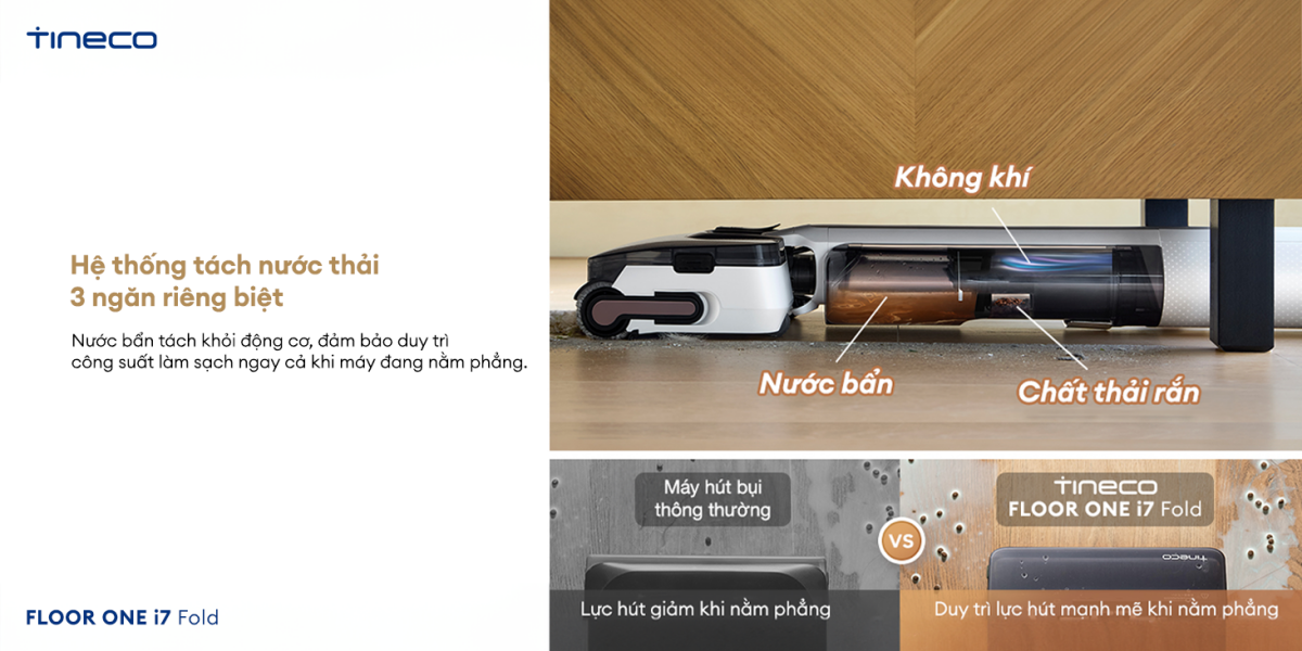 Máy hút bụi lau sàn khô ướt Tineco FLOOR ONE i7 Fold