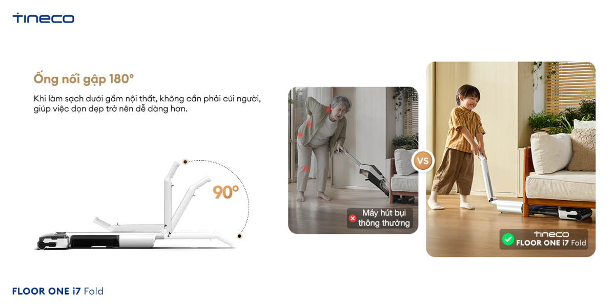 Máy hút bụi lau sàn khô ướt Tineco FLOOR ONE i7 Fold