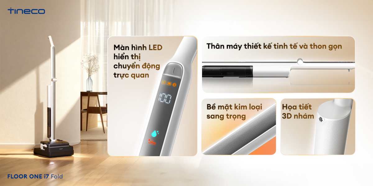 Máy hút bụi lau sàn khô ướt Tineco FLOOR ONE i7 Fold