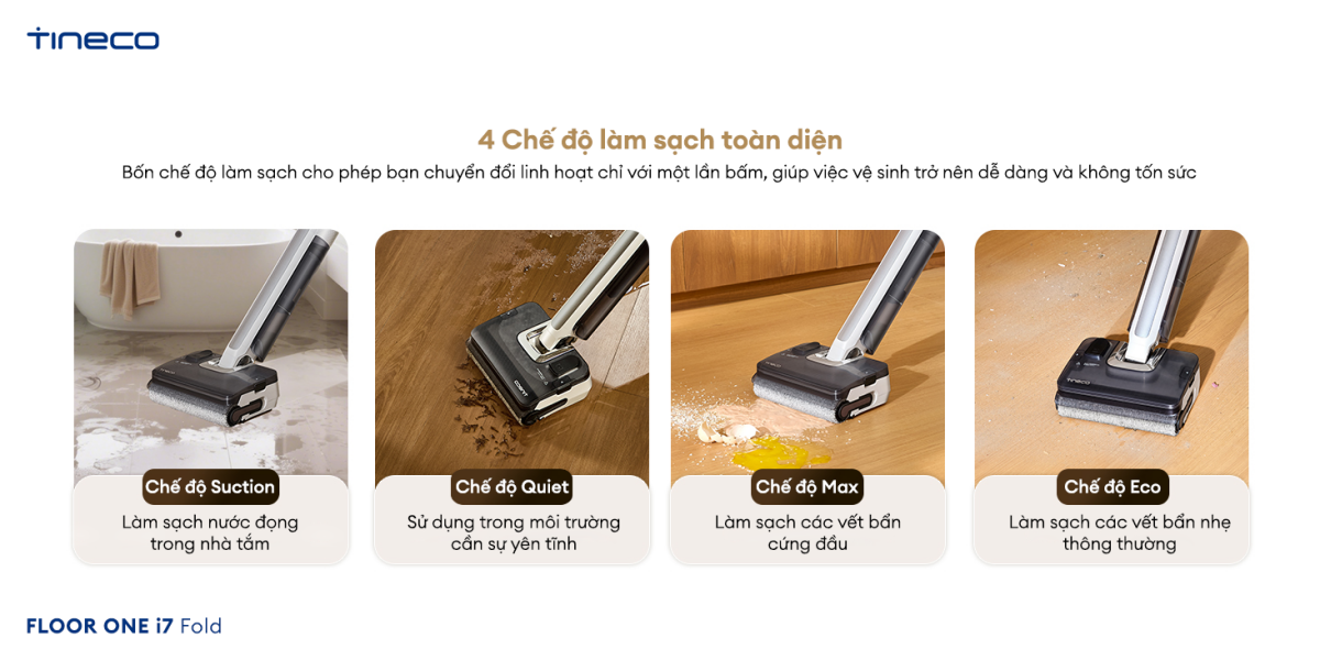 Máy hút bụi lau sàn khô ướt Tineco FLOOR ONE i7 Fold