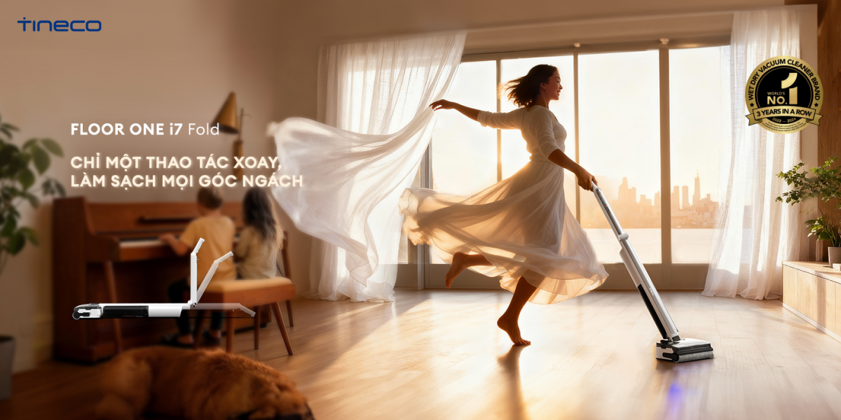 Máy hút bụi lau sàn khô ướt Tineco FLOOR ONE i7 Fold
