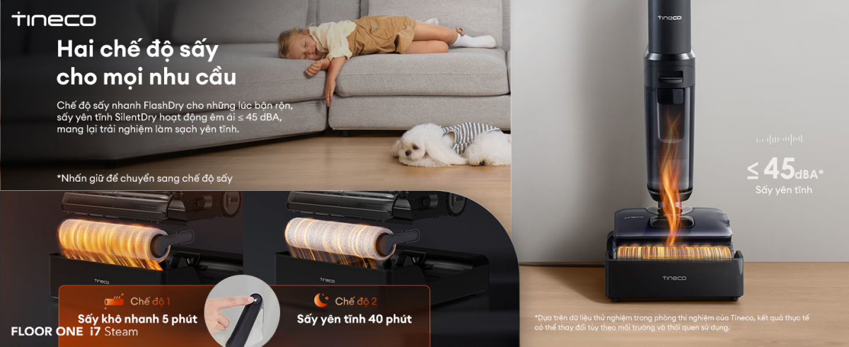Máy hút bụi lau sàn khô ướt Tineco Floor One i7 Steam