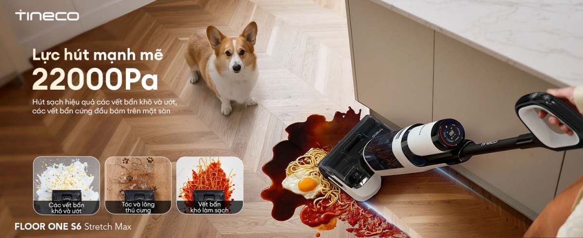 Máy hút bụi lau sàn khô ướt Tineco Floor One S6 Stretch Max
