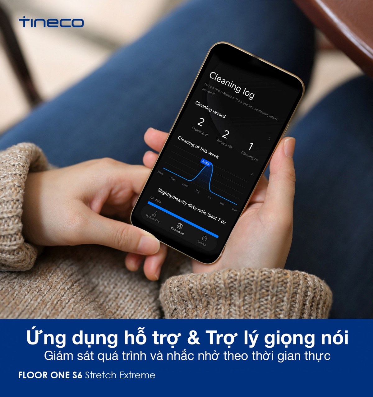 Máy hút bụi lau sàn khô ướt Tineco FLOOR ONE S6 Stretch Extreme