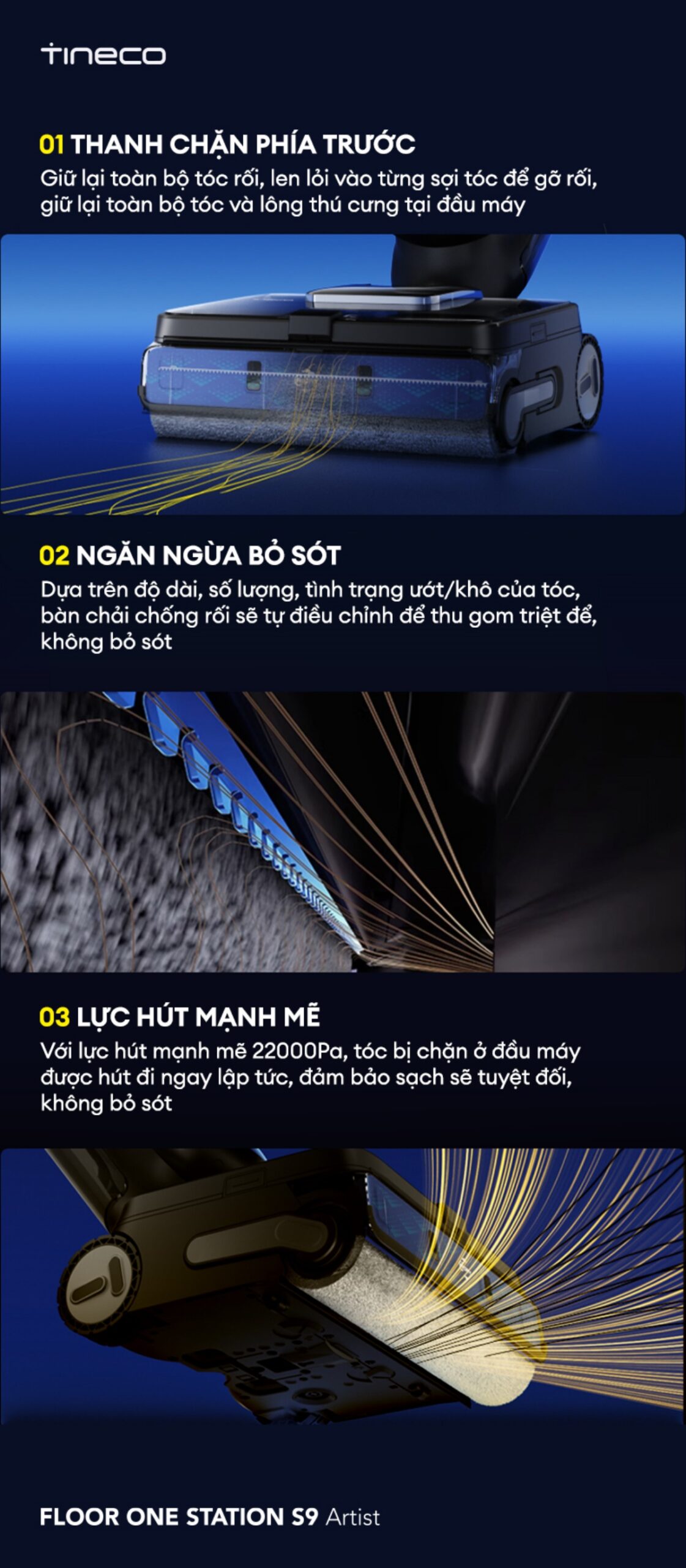 Máy hút bụi lau sàn khô ướt Tineco Floor One Station S9 Artist