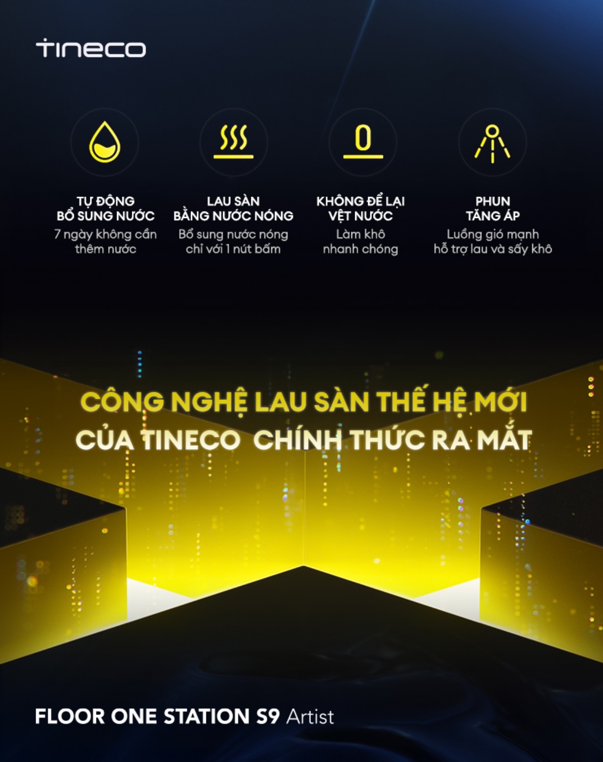 Máy hút bụi lau sàn khô ướt Tineco Floor One Station S9 Artist