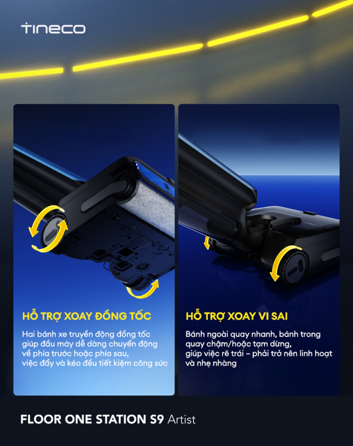 Máy hút bụi lau sàn khô ướt Tineco Floor One Station S9 Artist