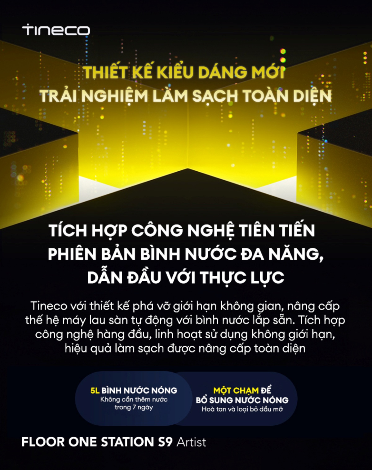 Máy hút bụi lau sàn khô ướt Tineco Floor One Station S9 Artist