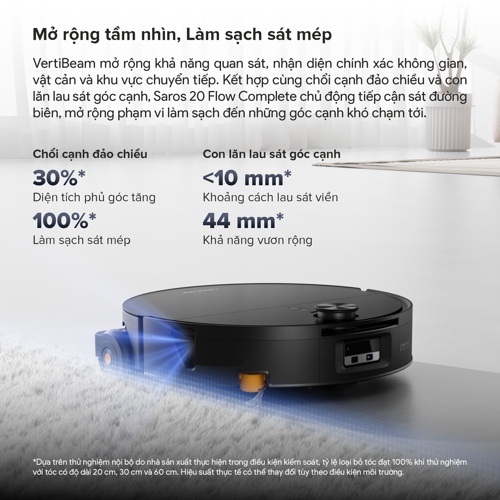 Robot Hút Bụi Lau Nhà Roborock Saros 20 Flow Complete
